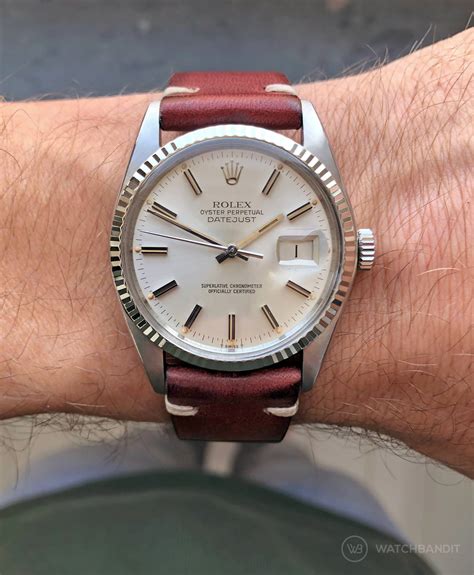 rolex datejust with leather strap|vintage rolex datejust leather strap.